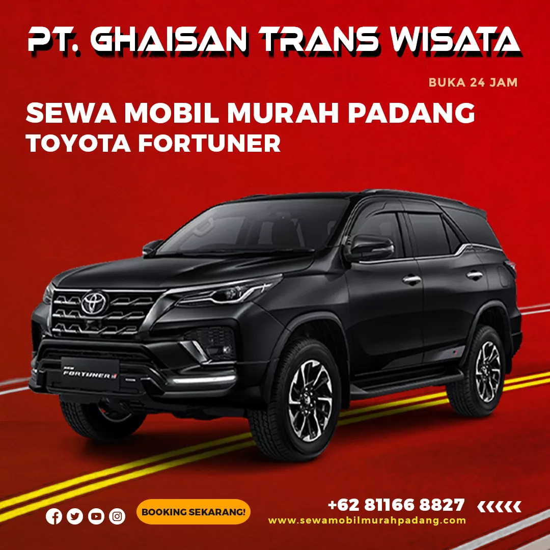 Sewa mobil padang tipe fortuner murah di kota padang sumatera barat, rental mobil fortuner di padang dengan sopir